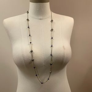 LOFT Blue And Gold Tone 17.5” Long Necklace